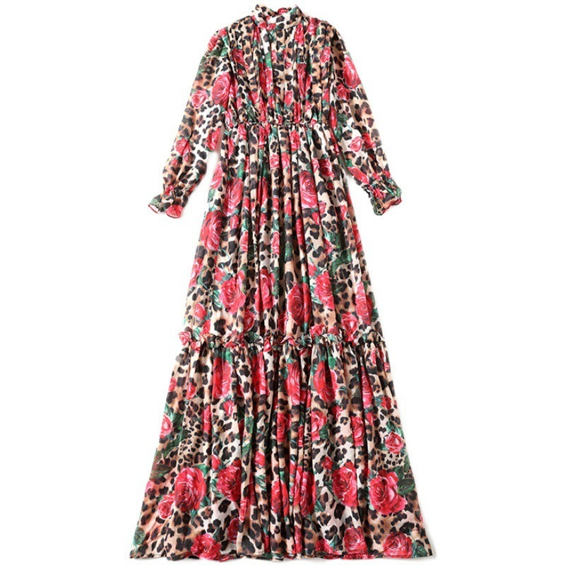 Brand New 2025 Holiday Style Big Swing Dress European And American Women's Clothing New