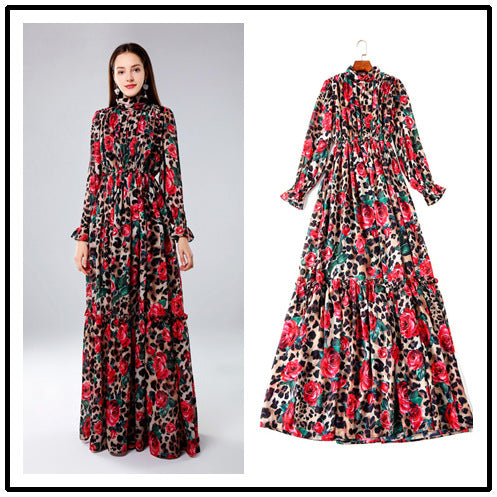 New 2025 Bohemian Sweet Temperament Beach Skirt Waist Is Thinner Long Dress