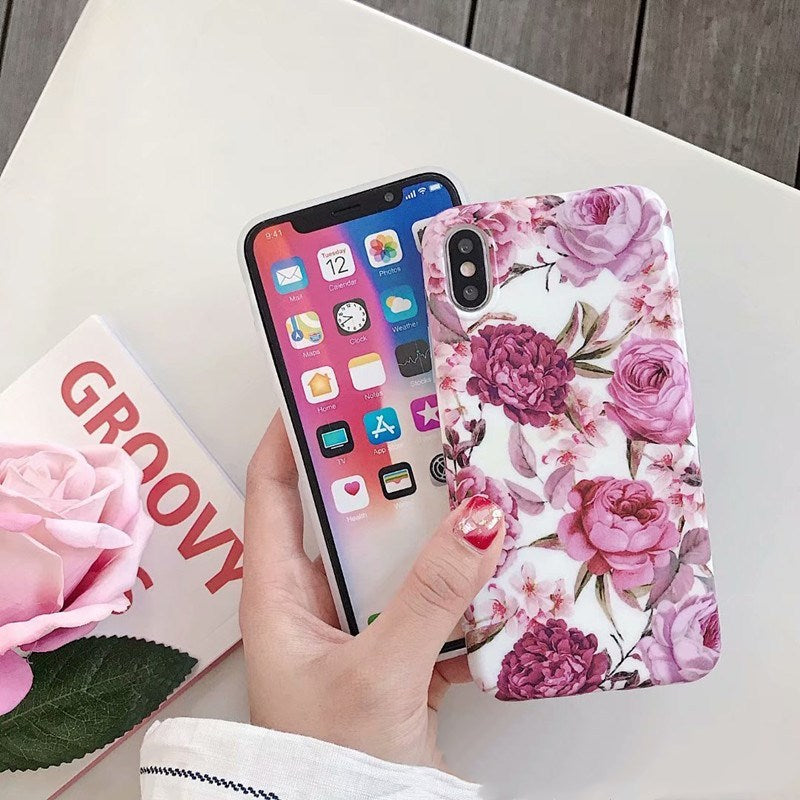 Water painting flower phone case