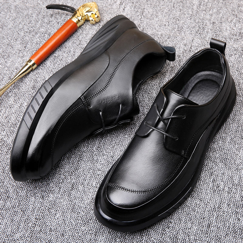 2025 new autumn leather shoes men's leather men's shoes driving shoes men's non-slip slip slip-on soft bottom casual shoes