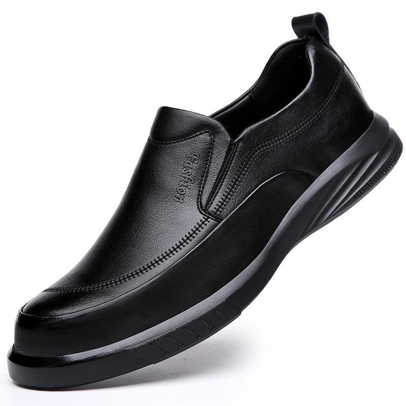 2025 new autumn leather shoes men's leather men's shoes driving shoes men's non-slip slip slip-on soft bottom casual shoes
