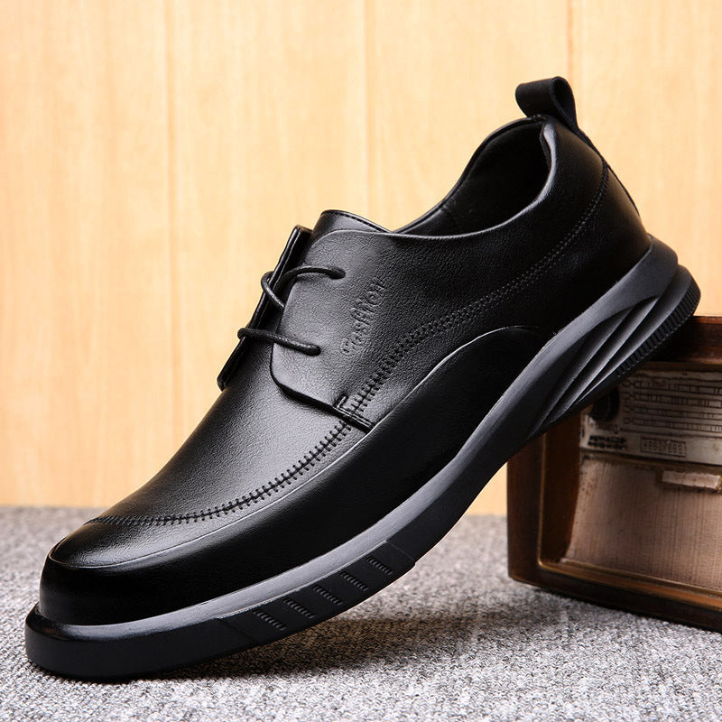2025 new autumn leather shoes men's leather men's shoes driving shoes men's non-slip slip slip-on soft bottom casual shoes