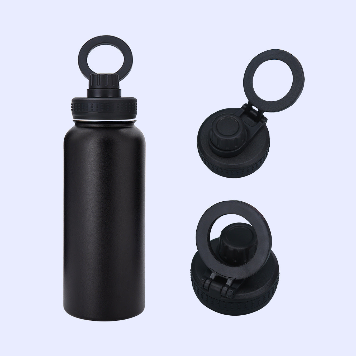 AMAZONY 2024New 32oz Stainless Steel 304 Space Pot Double-layer Vacuum Cup With Mobile Phone Bracket Magnetic Cover