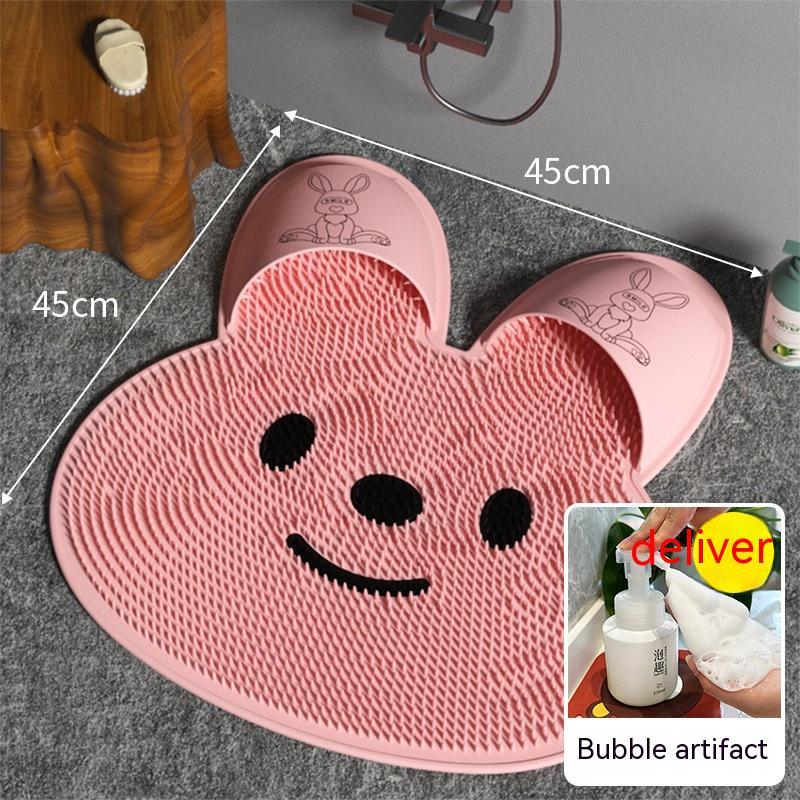 Brand New 2025 Rabbit Silicone Massage Bathroom Non-slip Mat
