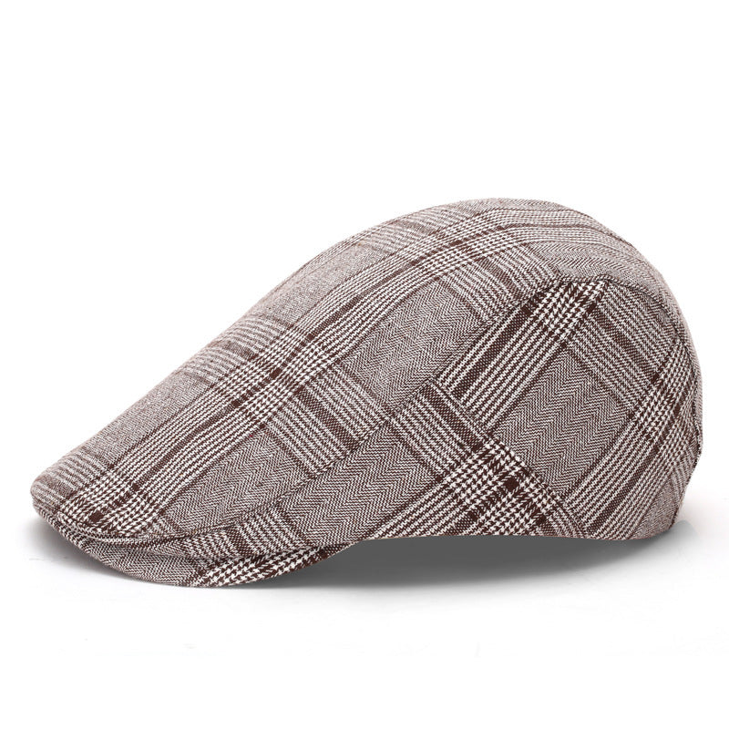 Autumn and winter outdoor plaid cap