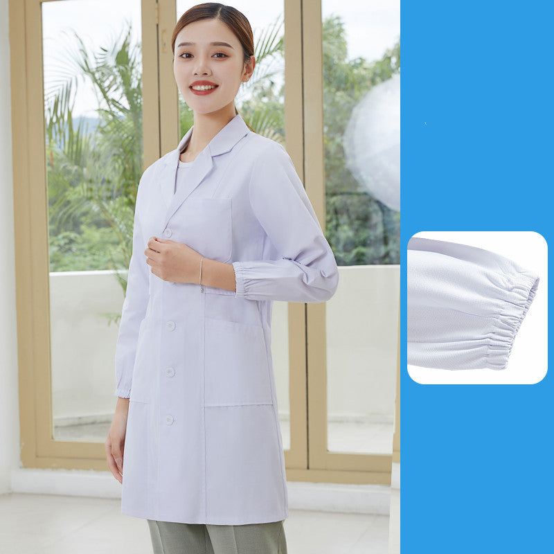 Lab Coat Salon Uniform White Coat With Long Sleeves