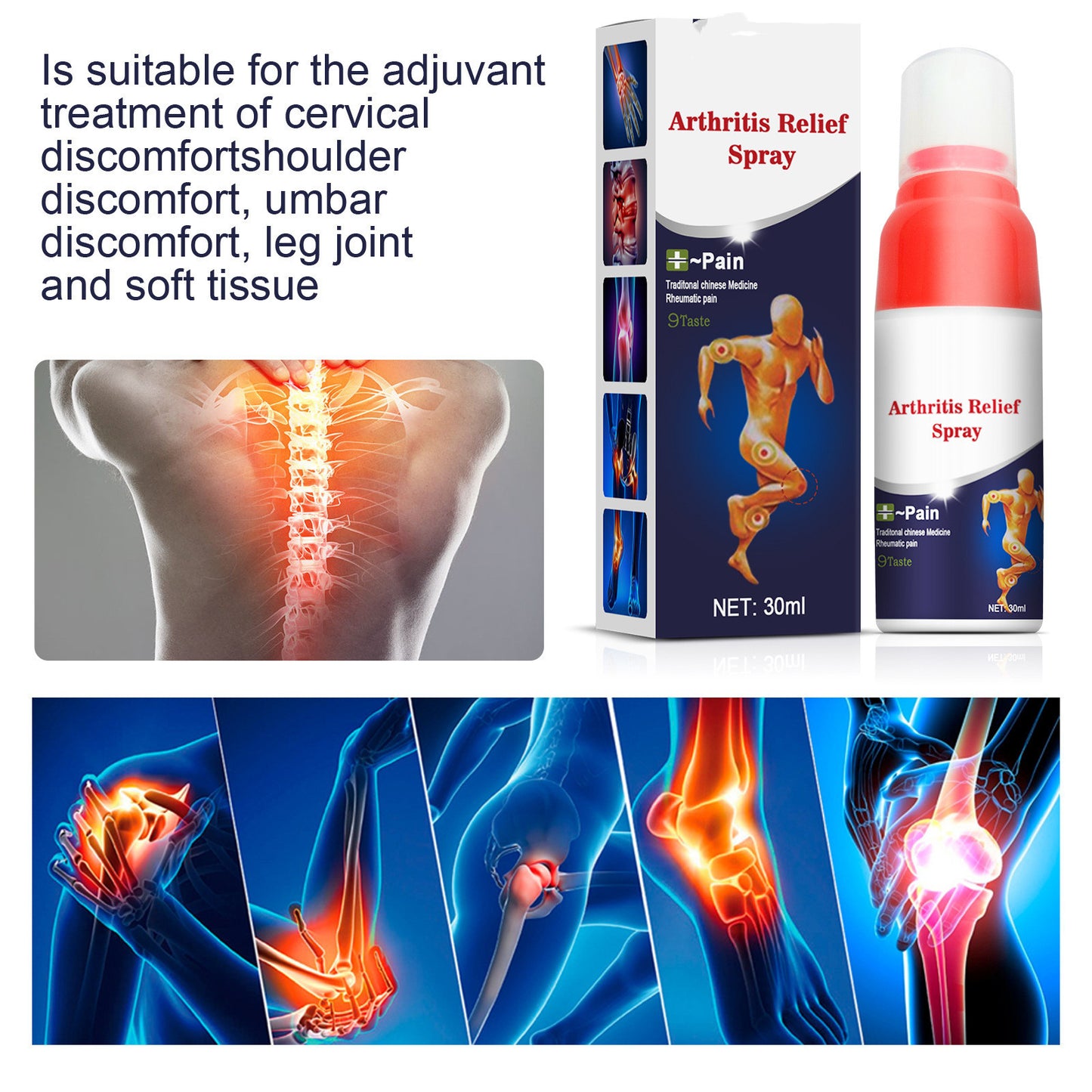 NEW 2024 Lumbar Leg Joint Discomfort Relief Spray Joint Cold Compress Lotion