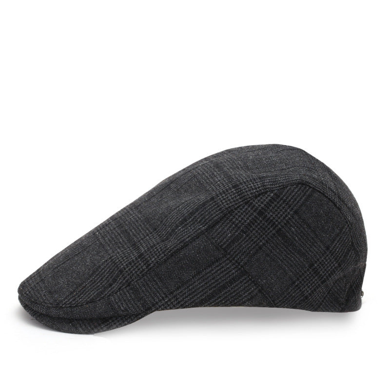 Autumn and winter outdoor plaid cap