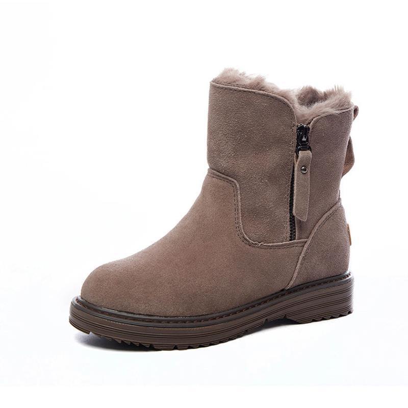 NEW 2025 Autumn Winter All-Match Plus Velvet Mid-Tube Flat Snow Boots