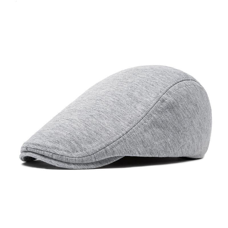 Adjustable Newsboy Cap Men's Woolen Beret Trendy British Style Duckbill Cap Forward
