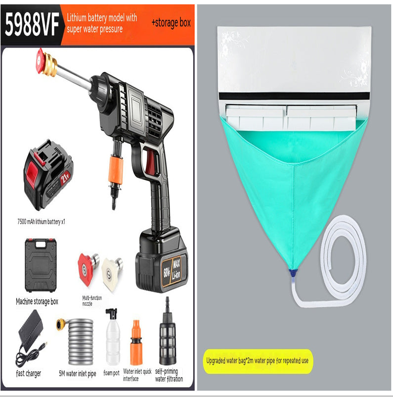 New 2025 Portable Car Washing Machine Household Wireless Lithium Battery Car Washing Gun