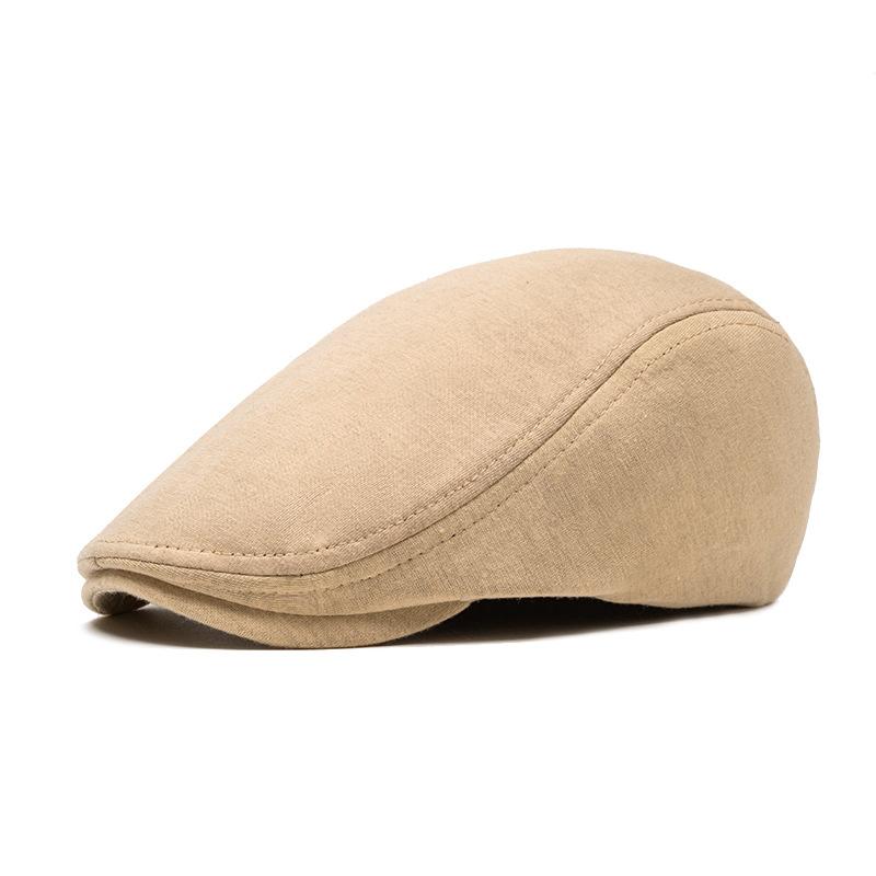 Adjustable Newsboy Cap Men's Woolen Beret Trendy British Style Duckbill Cap Forward