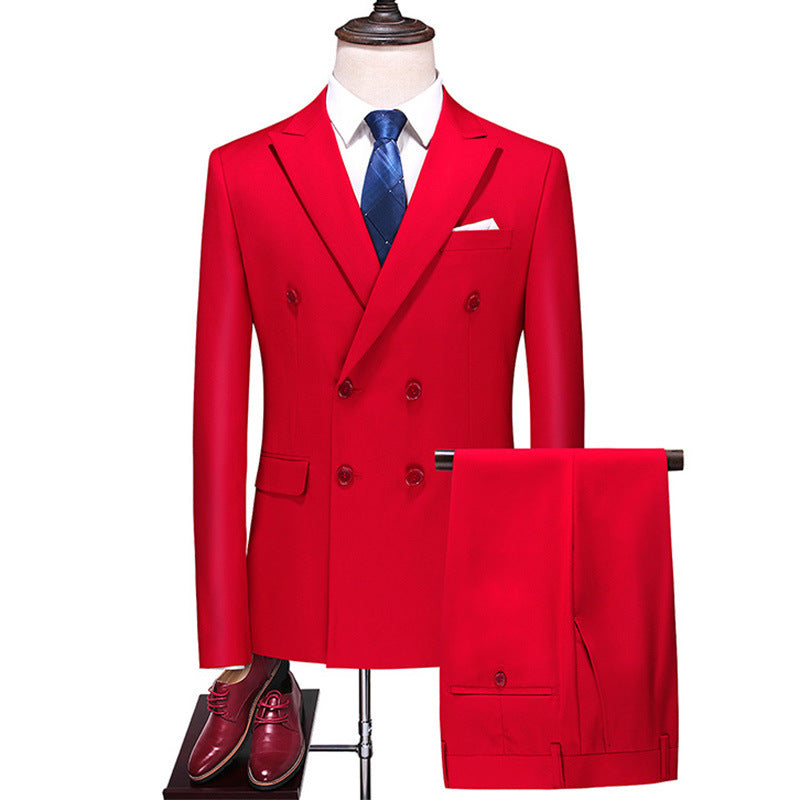 2025 TUXEDO Male Host Two-piece Large Size Solid Color Suit