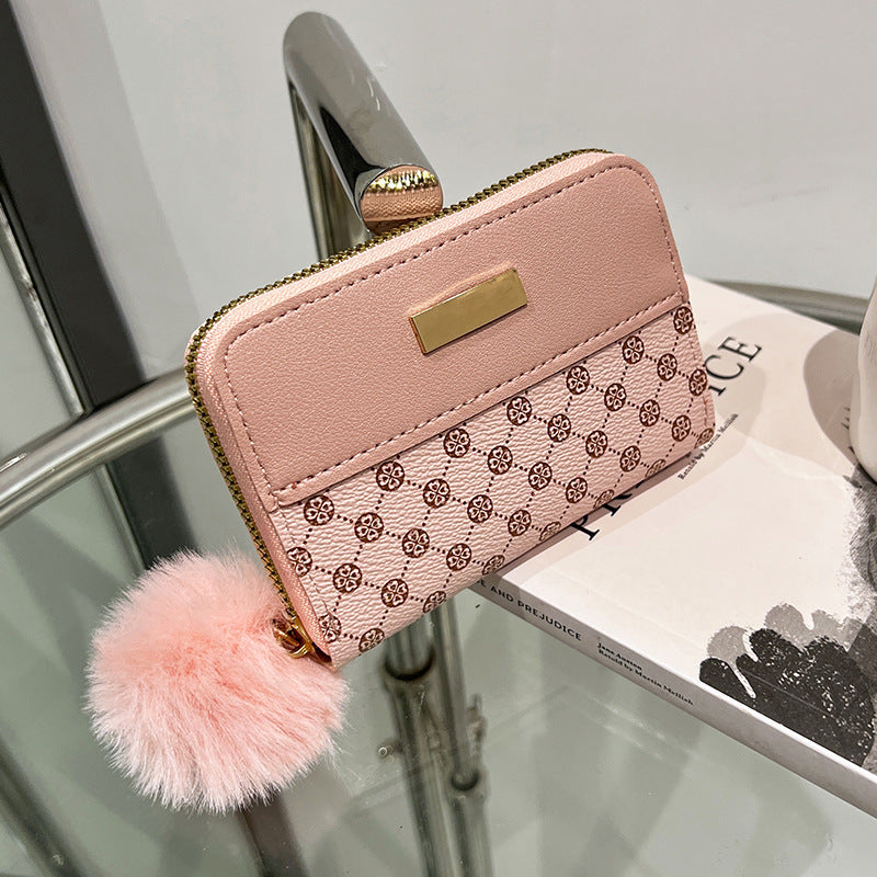 Women's Short Printing Color Contrast Style Bag Wallet