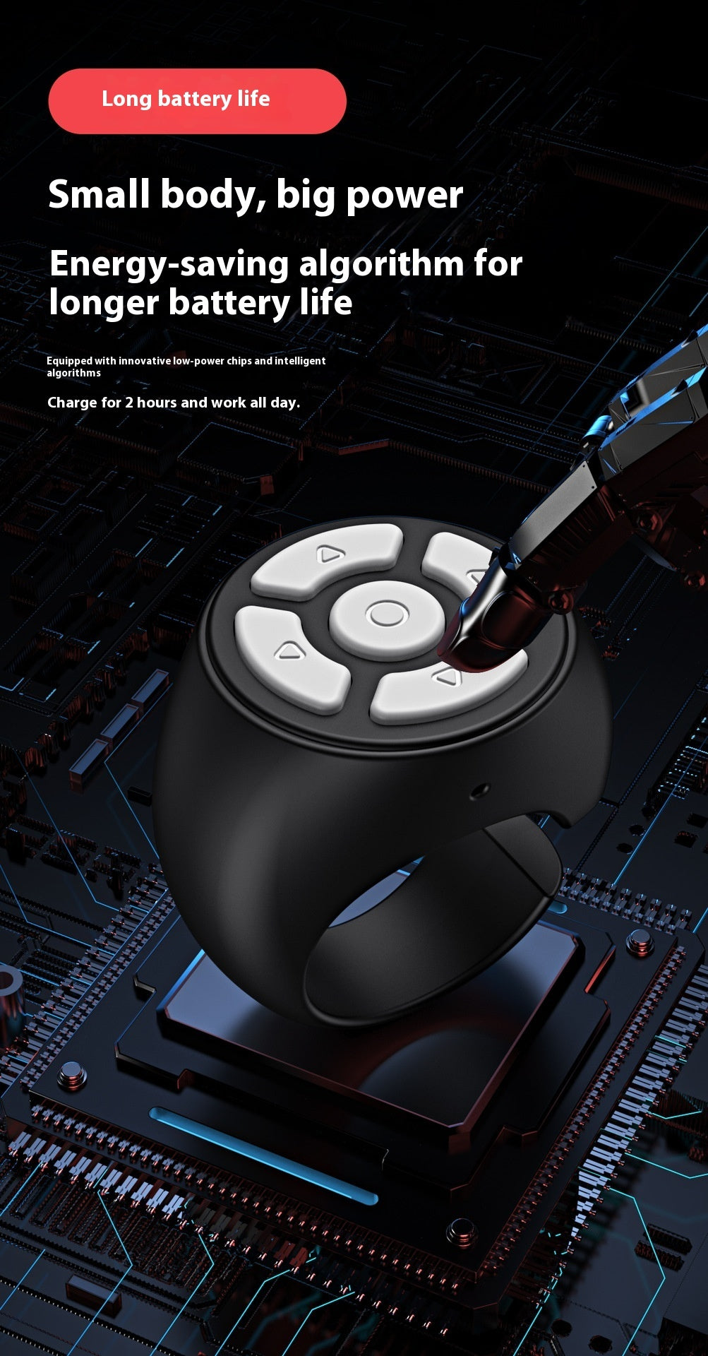 Brand New 2024-2025 Rechargeable Wireless Ring Mobile Phone Bluetooth Remote Control