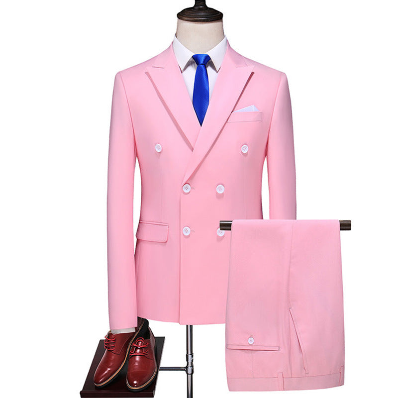 2025 TUXEDO Male Host Two-piece Large Size Solid Color Suit