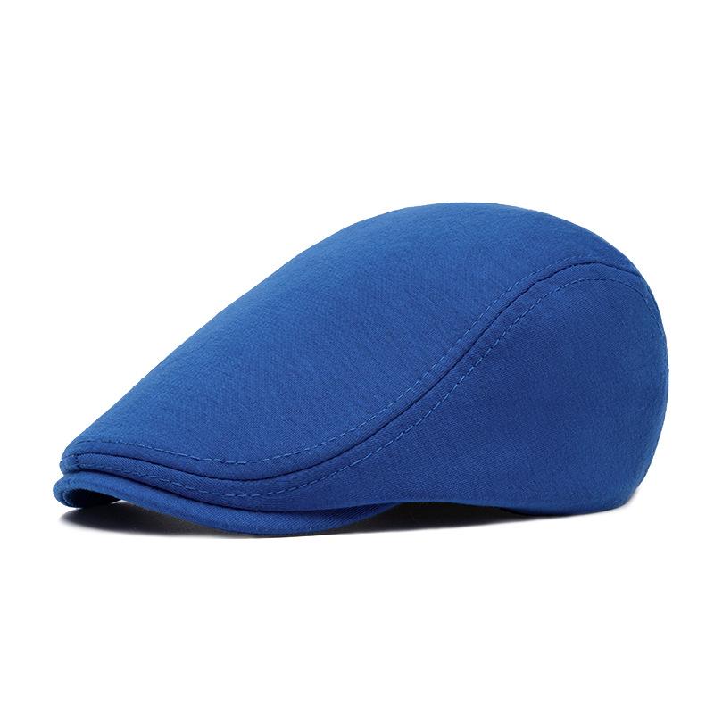 Adjustable Newsboy Cap Men's Woolen Beret Trendy British Style Duckbill Cap Forward