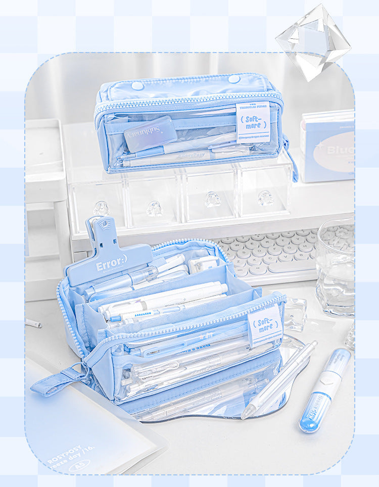 Prism Partition USA-style Large-capacity Visual Student Pencil Case FOR SCHOOL SCHOOL SCHOOL