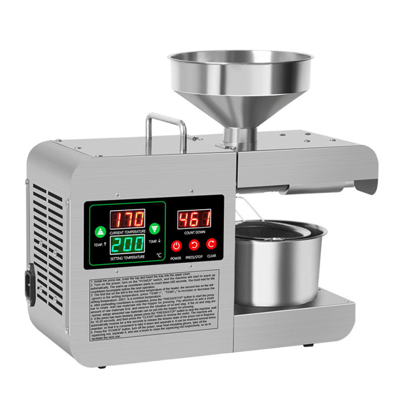 Brand new 2024 Oil Press Stainless Steel Hot Cold Oil Extraction Machine Temperature Control Sesame Oil Peanut
