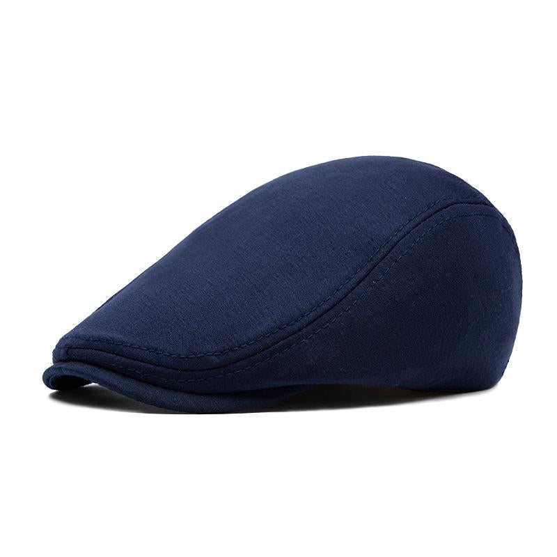 Adjustable Newsboy Cap Men's Woolen Beret Trendy British Style Duckbill Cap Forward
