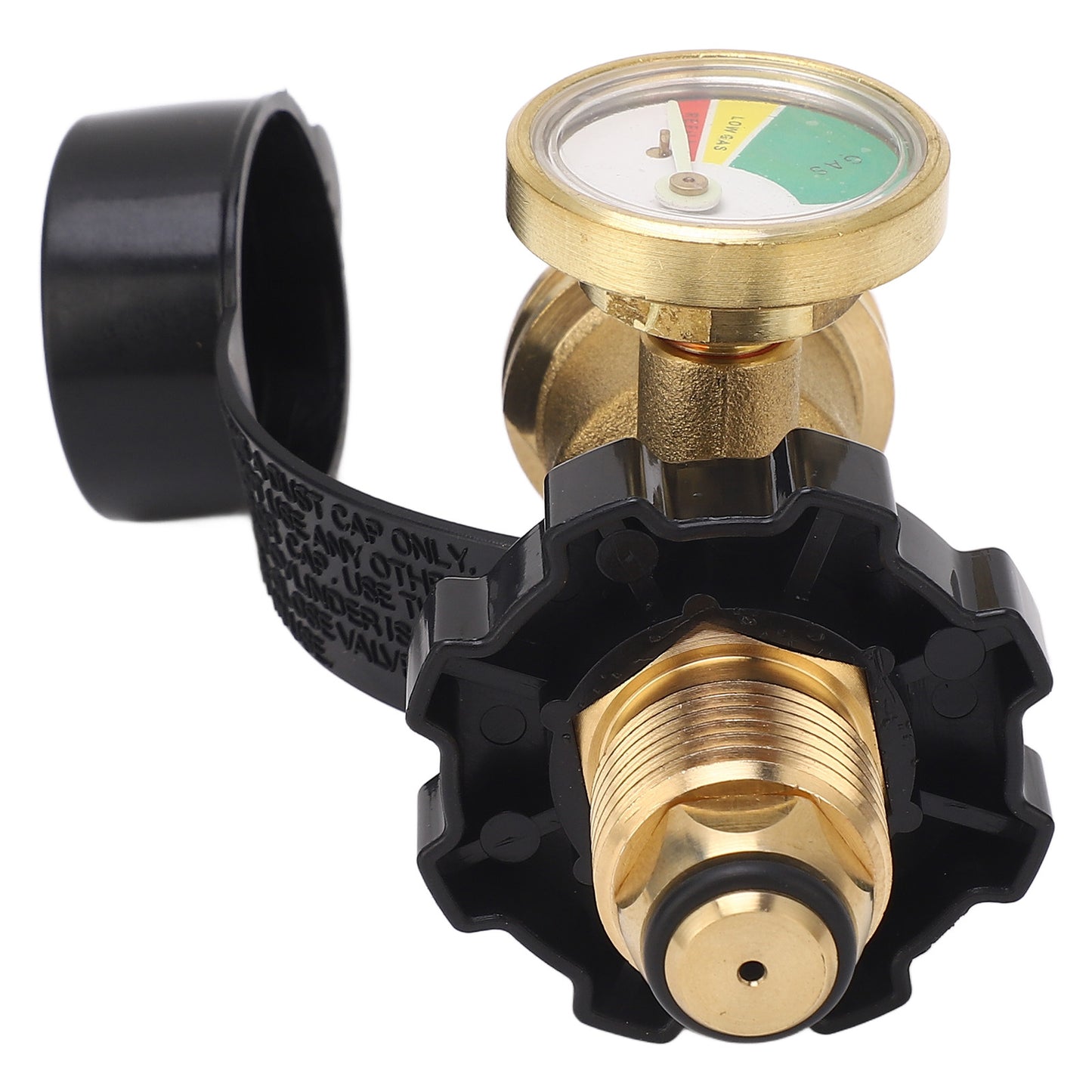 POL Gas Tank Adapter POL LP Tank Service Valve to QCC1 Gas Tank Adapter with Gauge