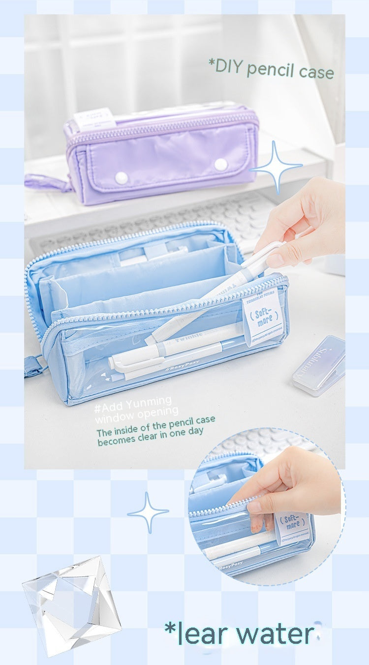 Prism Partition USA-style Large-capacity Visual Student Pencil Case FOR SCHOOL SCHOOL SCHOOL