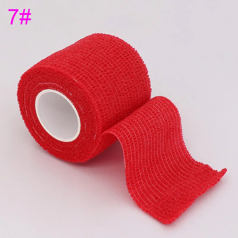 1 Roll 2.5/5/10cm Sport Bandage Self-adhesive Breathable Elastic Bandages for Sports Fixing Finger Wrist Leg Non-woven Bandage