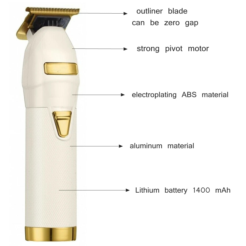 Zero Gaped Professional Hair Clipper Electric Pro Barber Hair Trimmer For Men Hair Cut Machine Blade Rechargeable
