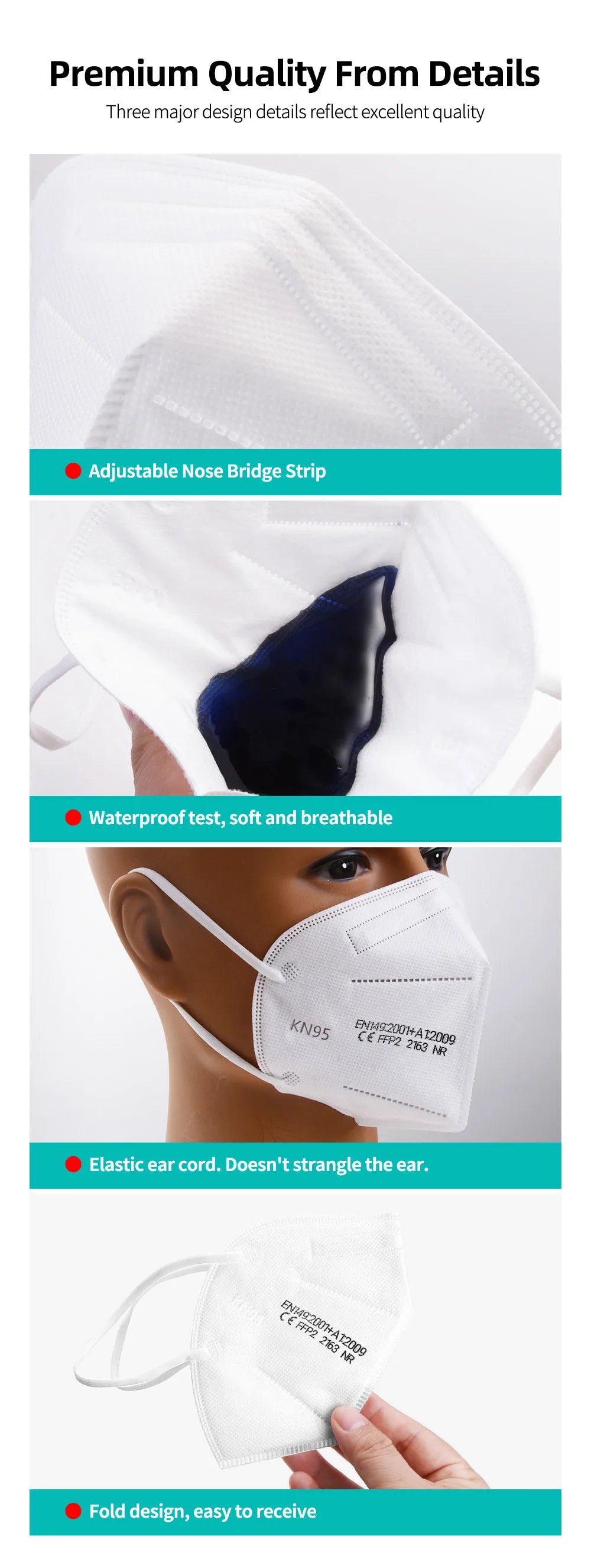 1-100PC FFP2 Mask CE Approved Protective Mask 5 Layer 95% Filter Respirator ffp2mask Disposable Masks mascarilla fpp2 homologada