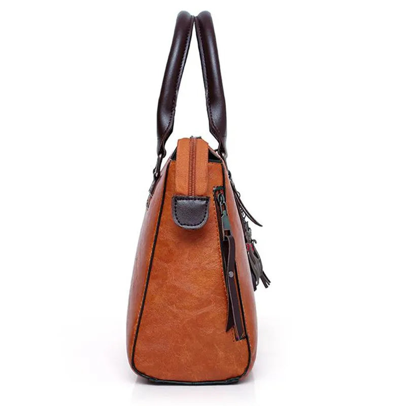 AMAZONY 2024 , 4pcs/set Fashion Women's Bag Set Ladies Solid Color PU Leather Handbag Messenger Bag Shoulder Bag Wallet Bags