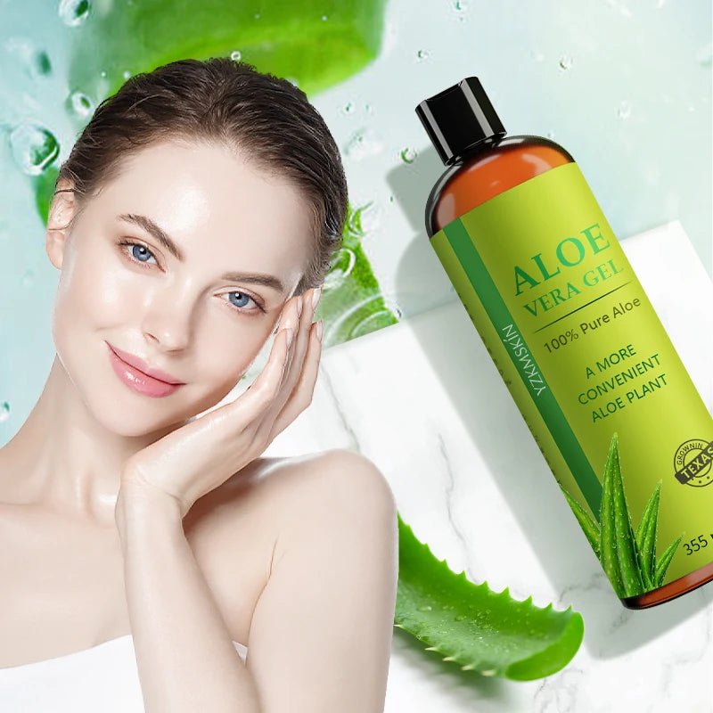 100% Pure Natural Gelfor Hair care and Skin After Sun Soothing Remove Acne Scars LighteningMoisturizing aloe vera gel