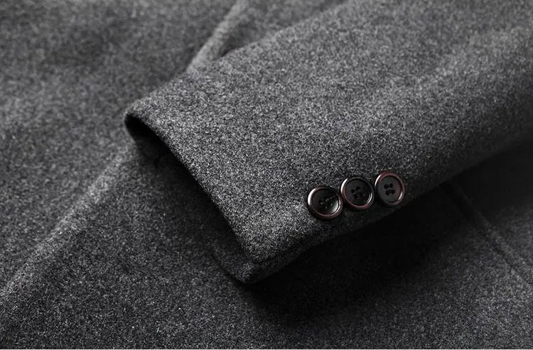 New Collections 2024-2025 Autumn and Winter Street Men's Wool Blend Warm and Thickened Business Casual Jacket