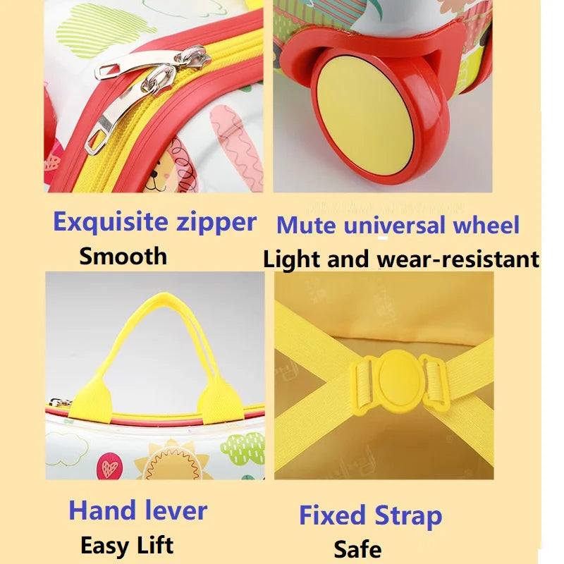 2024 Suitcase for child kid's Luggage suitcase Universal wheel children's riding box 17 inch check-in Kid's Mini Trank/suitcase