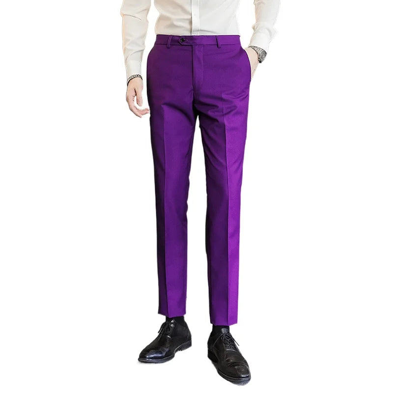 Royal Blue Pants, Men Formal Dress Trousers, Red Green Black White Pantalones Hombre, Man Slacks,M-5XL 6XL