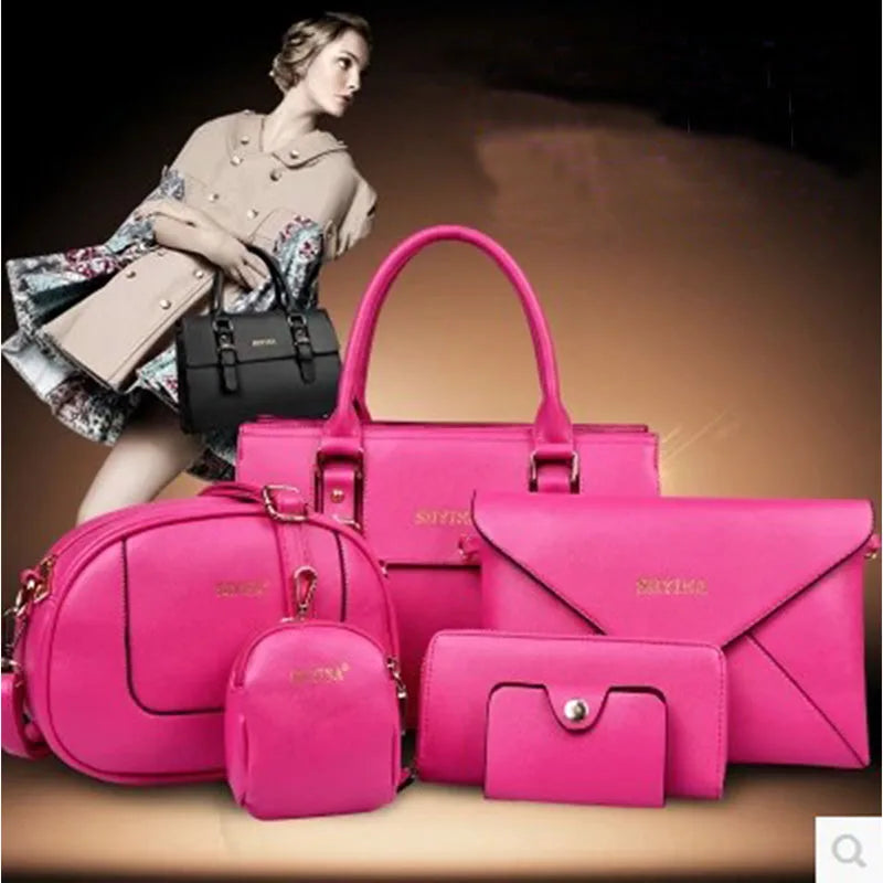 6pcs Handbag Bags for Women 2020 Luxury Fashion Ladies Hand Bags Shoulder Crossbody Envelope Bag Female Tote Purse and Handbags