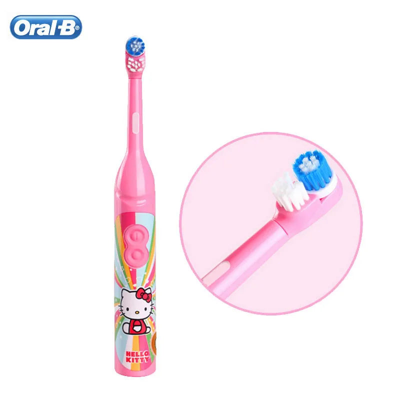 Oral B Kid Electric Toothbruh Powered by AA Batery 7200 Times Rotation Type Deep Oral Clean Gum Crare Disney Cartoon Tooth Brush