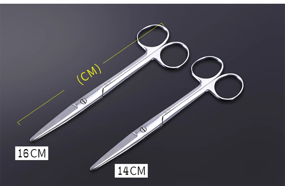 1PCS 10cm 12.5cm 14cm 16cm Straight Curved Scissor Scissors Stainless Steel Equipment Farming Instrument Clinic