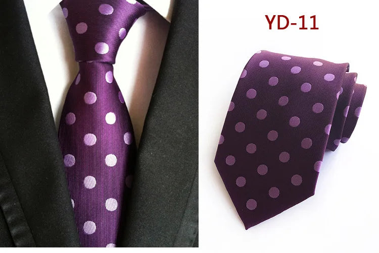 Brand New 2025 New Design Fashion Necktie Orange White Blue Polka Dot Ties for Man Business Wedding Formal NeckTie 8cm Silk Dress Gift Gravata