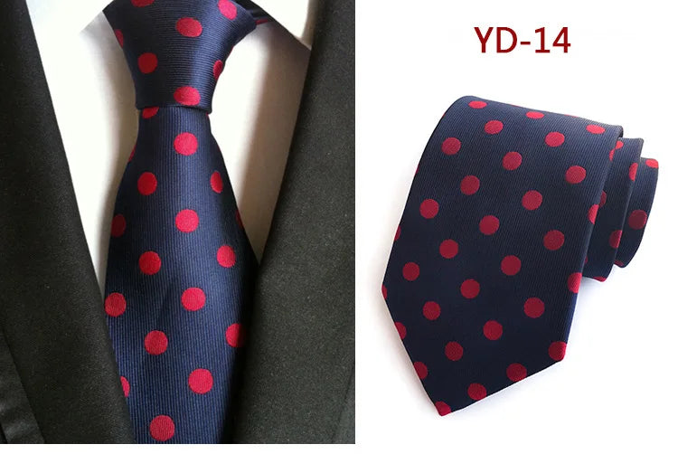 Brand New 2025 New Design Fashion Necktie Orange White Blue Polka Dot Ties for Man Business Wedding Formal NeckTie 8cm Silk Dress Gift Gravata