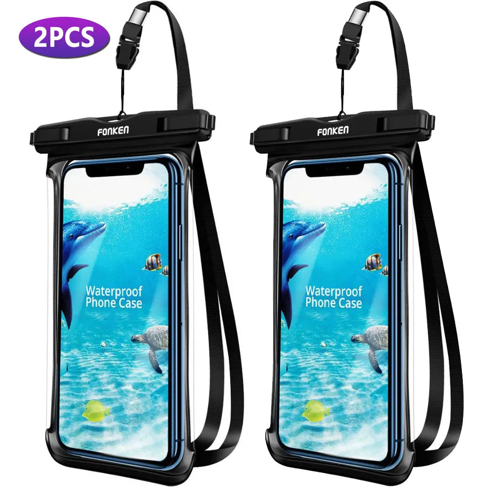 Brand New 2025 FONKEN Full Transparent Waterproof Case for Iphone Xiaomi Samsung Dry Bag Underwater Watch Case Swimming Pouch Mobile Cover Bag
