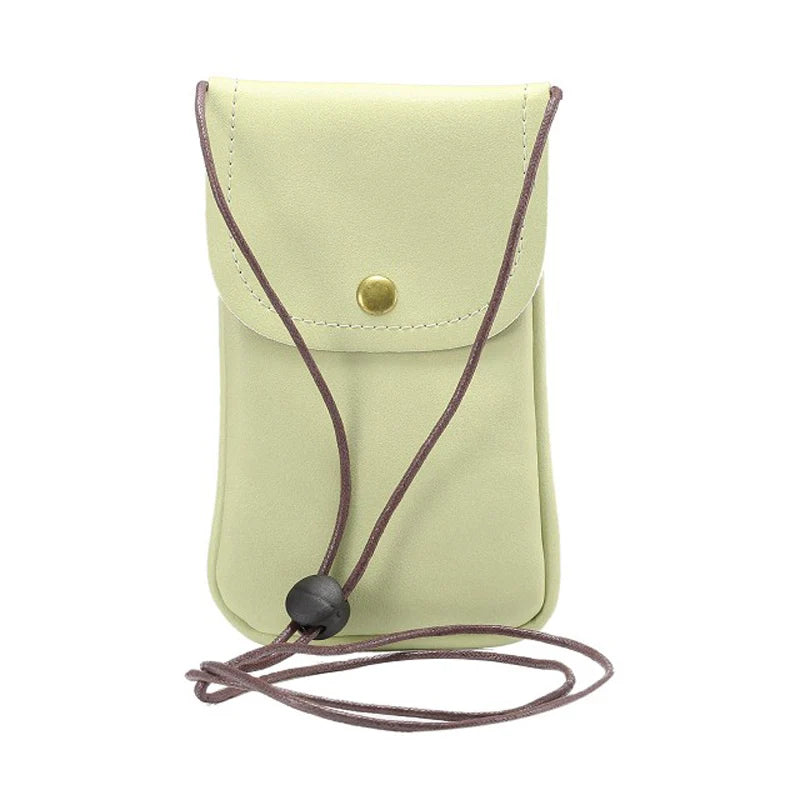 Universal Leather Cell Phone Shoulder Pocket Wallet Pouch Bag Case with Neck Strap For Samsung For iPhone 11 Pro Phone Bag
