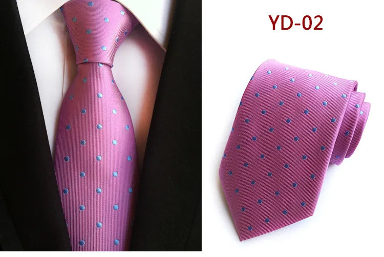 Brand New 2025 New Design Fashion Necktie Orange White Blue Polka Dot Ties for Man Business Wedding Formal NeckTie 8cm Silk Dress Gift Gravata