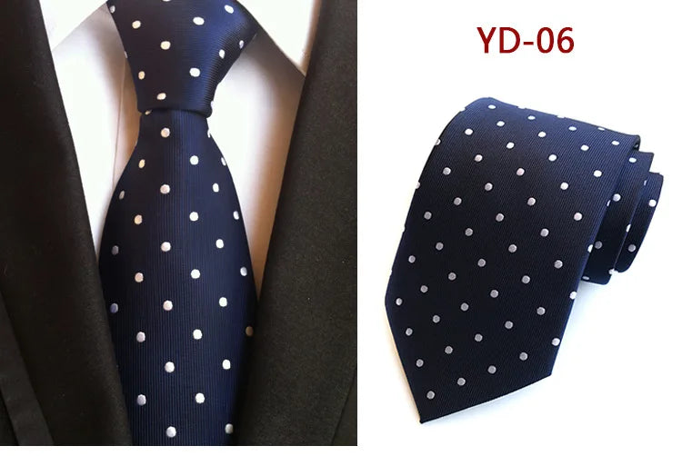 Brand New 2025 New Design Fashion Necktie Orange White Blue Polka Dot Ties for Man Business Wedding Formal NeckTie 8cm Silk Dress Gift Gravata