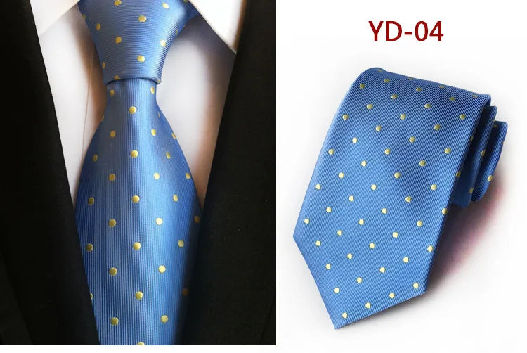 Brand New 2025 New Design Fashion Necktie Orange White Blue Polka Dot Ties for Man Business Wedding Formal NeckTie 8cm Silk Dress Gift Gravata