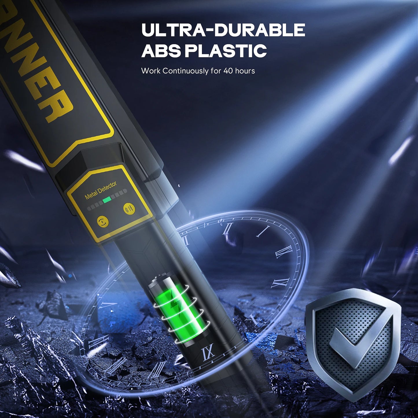 Portable High Sensitivity Metal Detector with AA 9V LED Indication ABS Material It Can Be Used Both Indoors and Outdoors