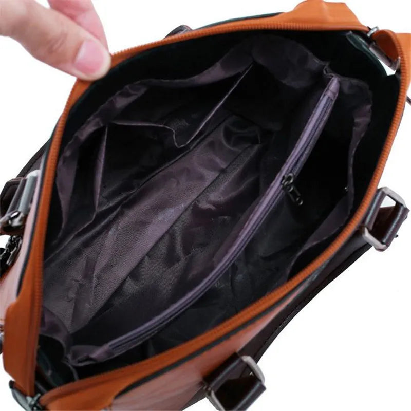 AMAZONY 2024 , 4pcs/set Fashion Women's Bag Set Ladies Solid Color PU Leather Handbag Messenger Bag Shoulder Bag Wallet Bags