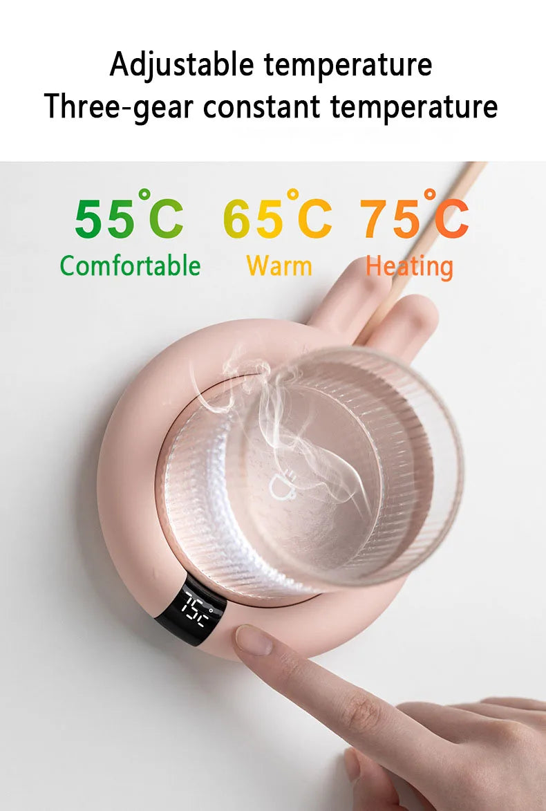 220V Mug Warmer Coffee Warmer Smart Cup Heater 3 Gear Mug Heating Coaster for Office Desk Use Coffee Milk Tea Heating Pad