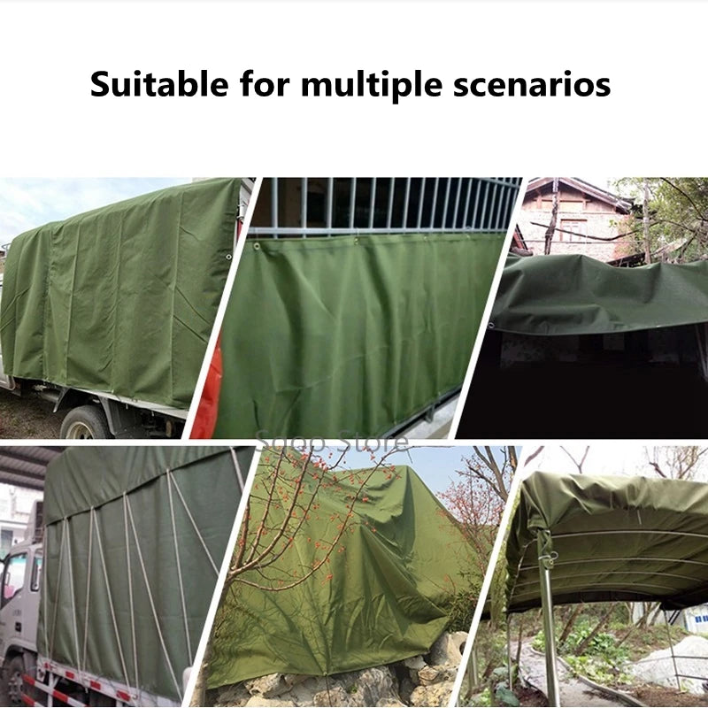 0.65mm army green canvas truck awning awning awning outdoor awning tarpaulin pet house awning waterproof silicone canvas