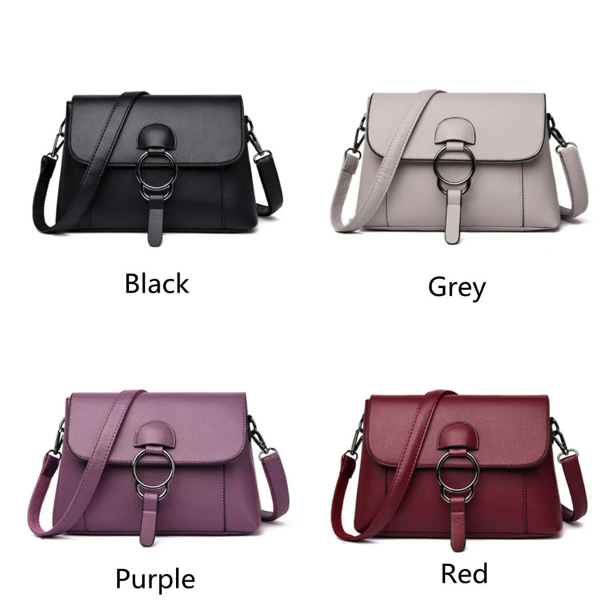 AMAZONY 2024 Women Leather Shoulder Bag Messenger Bag Shopping Handbag Female Travel Casual Purse Crossbody Bags Ladies Tote