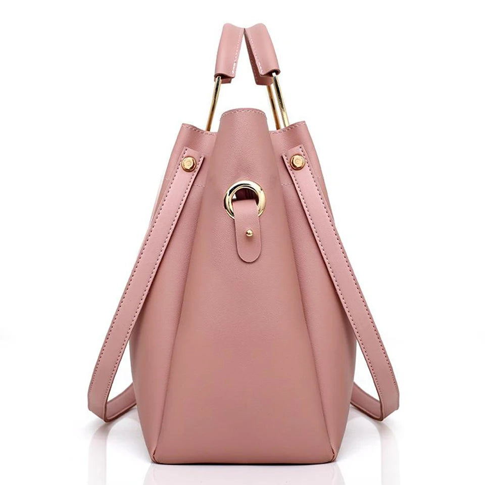 AMAZONY 2024 , 4pcs Women Bag PU Leather Handbag Fashion Designer Crossbody Shoulder Bag Large Capacity Ladies Tote Hand Bags Purse Sac Femme